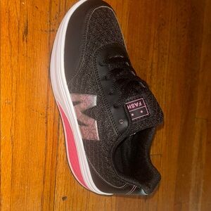 Black and Pink Sneakers with Athletic Design